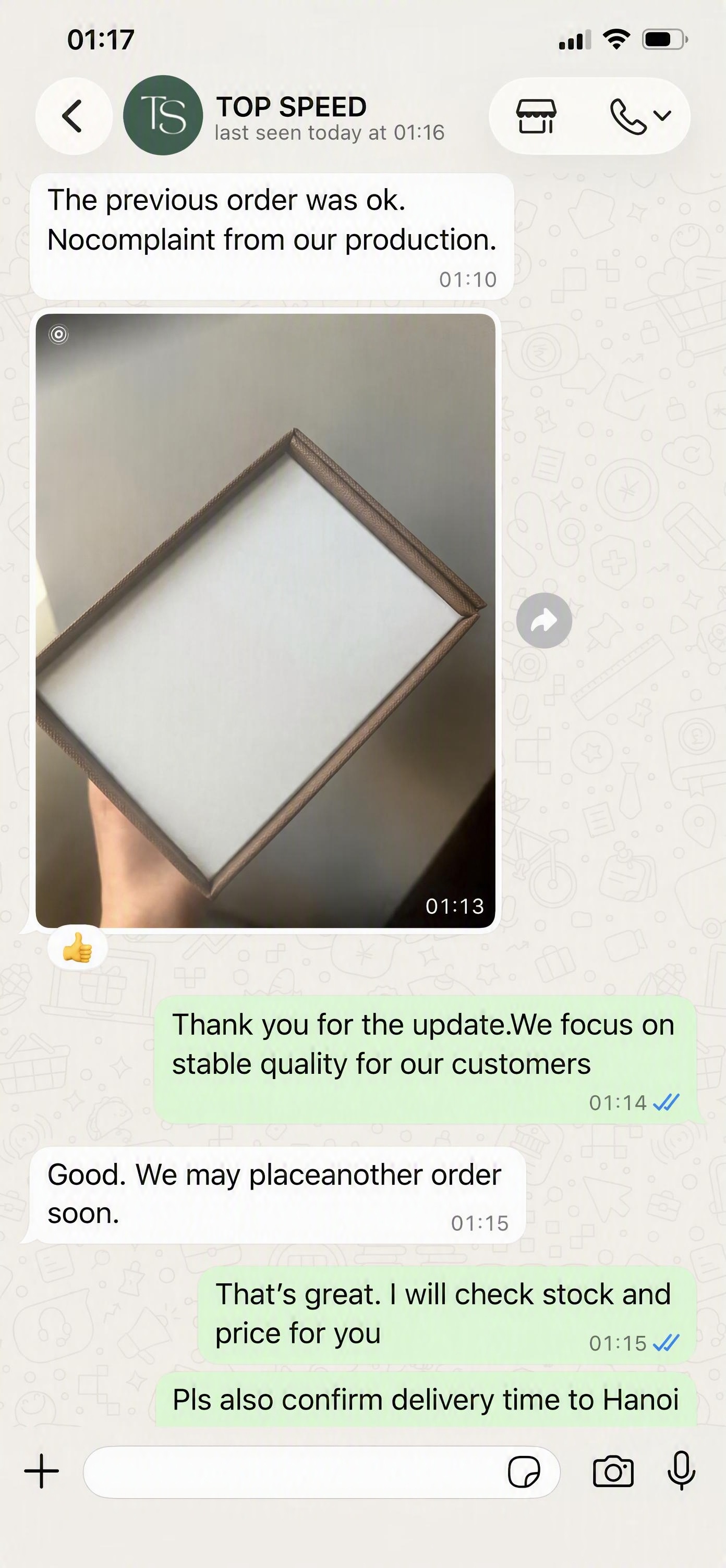 WhatsApp contact QR code for Qifeng Paper